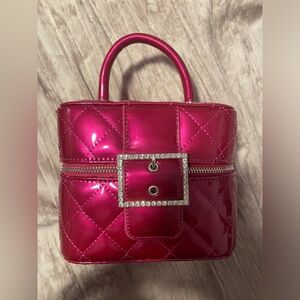 Dollskill POSTER GIRL pink metallic quilted handbag